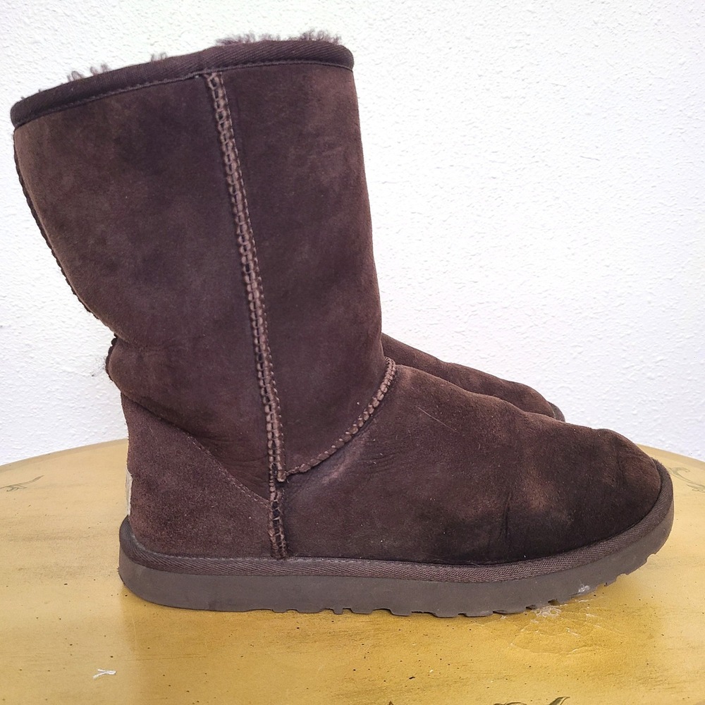 UGG Y2K Classic Short II Chocolate Brown Boots US 8 Suede Shearling Espresso‎
